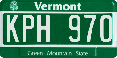 VT license plate KPH970