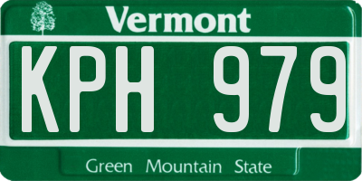 VT license plate KPH979