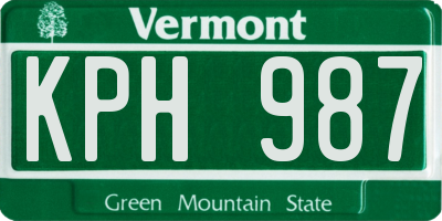 VT license plate KPH987