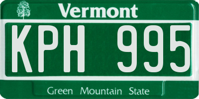 VT license plate KPH995