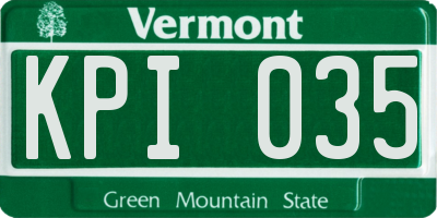 VT license plate KPI035