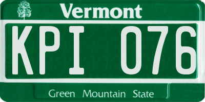 VT license plate KPI076