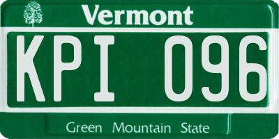 VT license plate KPI096