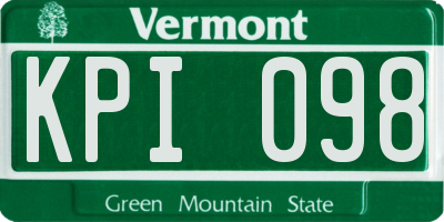 VT license plate KPI098