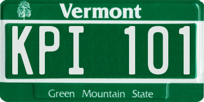 VT license plate KPI101