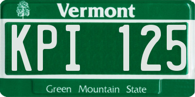 VT license plate KPI125