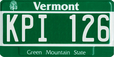 VT license plate KPI126