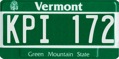 VT license plate KPI172