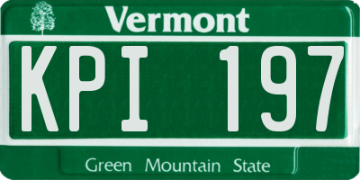 VT license plate KPI197