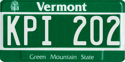 VT license plate KPI202