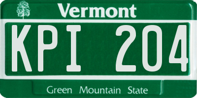 VT license plate KPI204