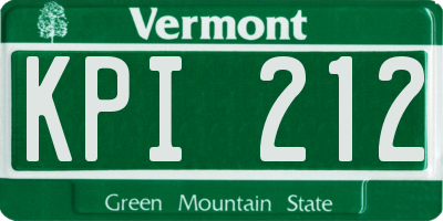 VT license plate KPI212