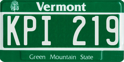 VT license plate KPI219