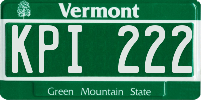 VT license plate KPI222