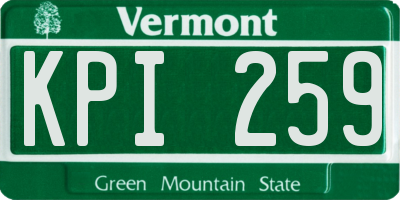 VT license plate KPI259