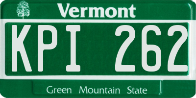 VT license plate KPI262