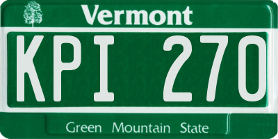 VT license plate KPI270
