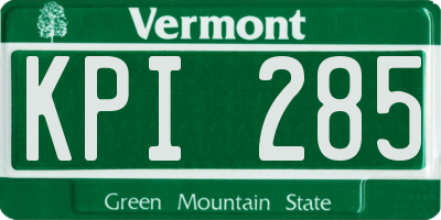 VT license plate KPI285