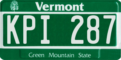 VT license plate KPI287