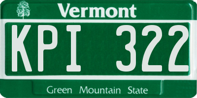 VT license plate KPI322