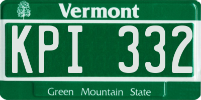 VT license plate KPI332