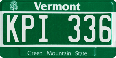 VT license plate KPI336