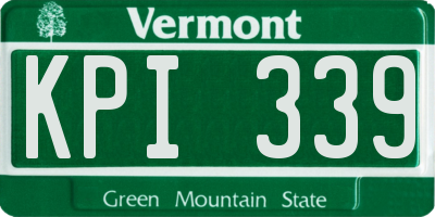 VT license plate KPI339