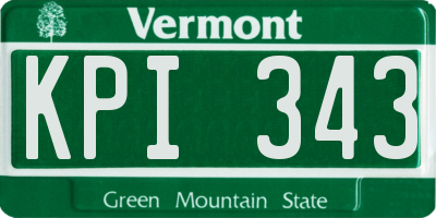 VT license plate KPI343