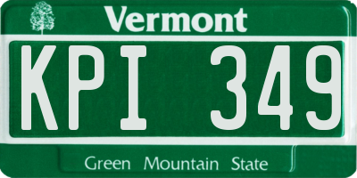 VT license plate KPI349