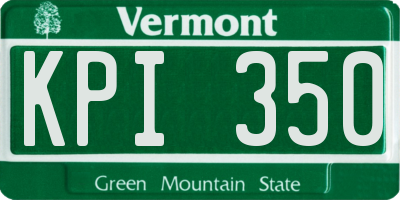 VT license plate KPI350