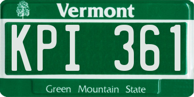 VT license plate KPI361