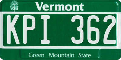 VT license plate KPI362