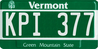 VT license plate KPI377