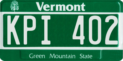 VT license plate KPI402