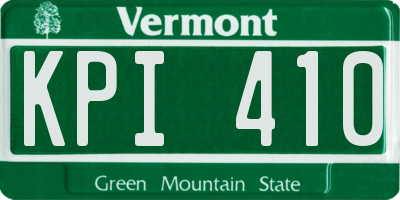 VT license plate KPI410