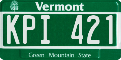 VT license plate KPI421