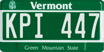 VT license plate KPI447