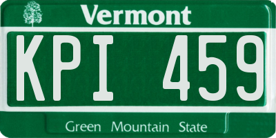 VT license plate KPI459