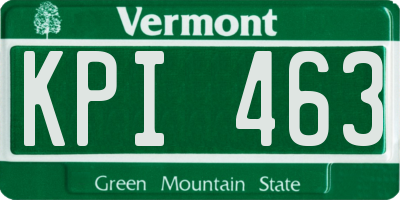 VT license plate KPI463