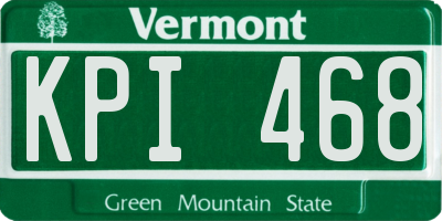VT license plate KPI468