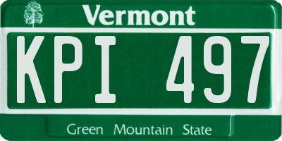 VT license plate KPI497