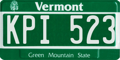 VT license plate KPI523