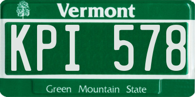 VT license plate KPI578