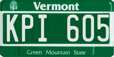 VT license plate KPI605