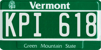 VT license plate KPI618