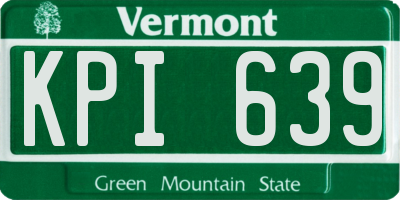 VT license plate KPI639