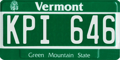 VT license plate KPI646
