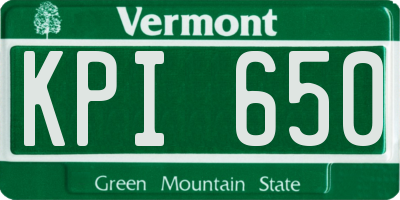 VT license plate KPI650