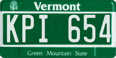 VT license plate KPI654