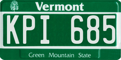 VT license plate KPI685